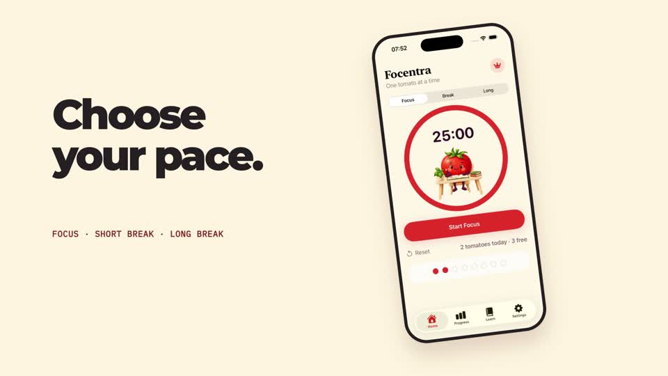 Focentra — One good session — Product demo · self-directed portfolio sample